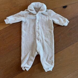 Ralph Lauren Cream Knit Baby Sweater Romper